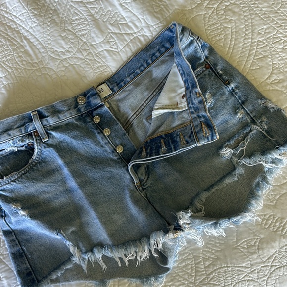 Agolde light wash denim shorts. Distressed. Size 31. Like new. - Picture 3 of 4
